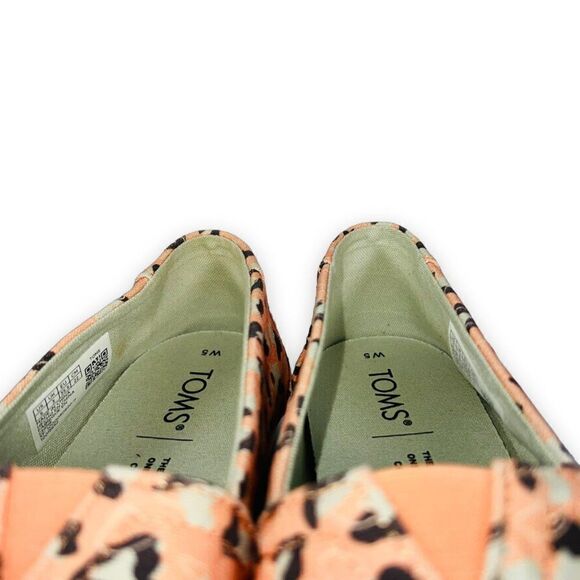 Toms Alpargata Slip-on Loafers Salmon Pebbled Leopard Print Women's 5 - Picture 11 of 11